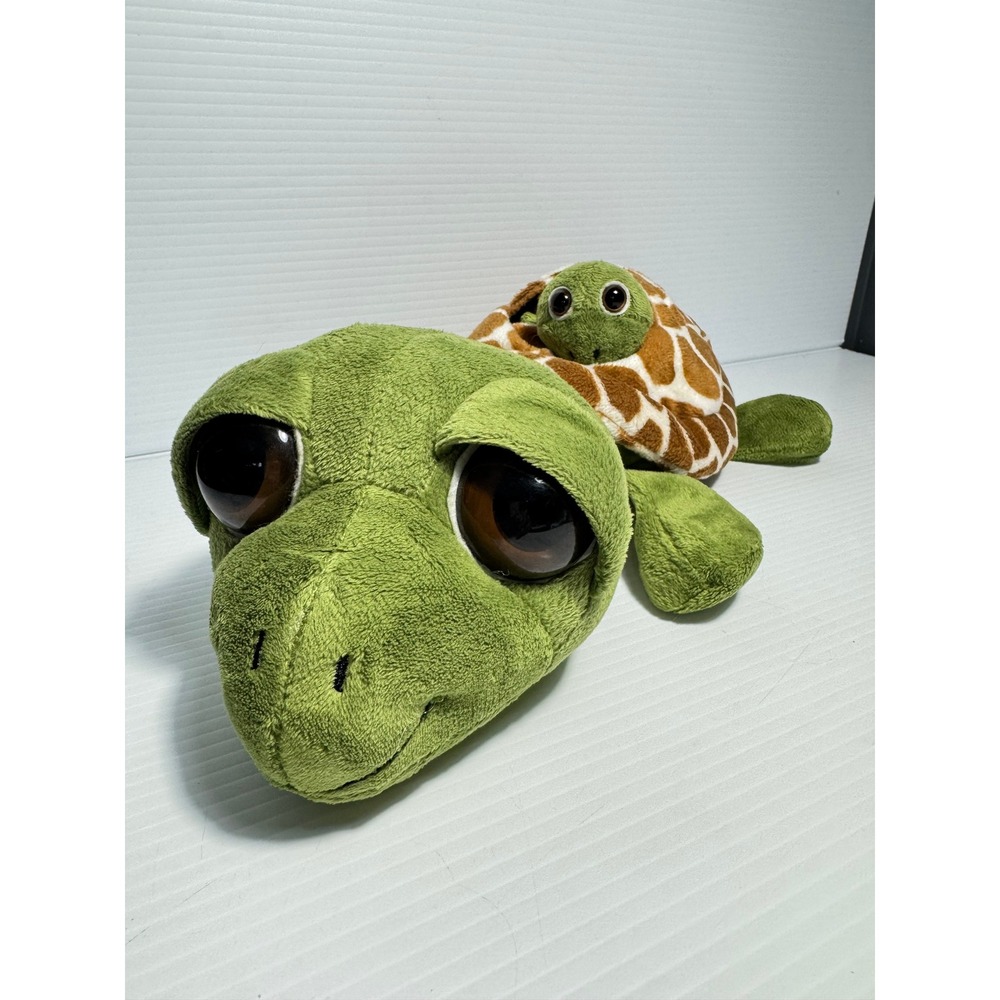 The Petting Zoo Sea Turtle Plush w Baby Turtle Hidden in Shell Stuffed Animal